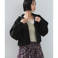 フード付きクロップドシアーシャツ