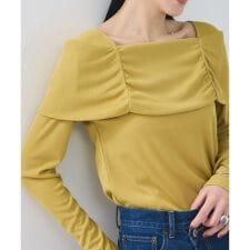 テレコオフショルダーロングスリーブプルオーバー