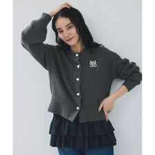 ビス(VIS)のハートアソートパール釦ラメミックスカーディガン/イージーケア・一部WEB限定カラー