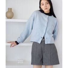 ビス(VIS)のハートアソートパール釦ラメミックスカーディガン/イージーケア・一部WEB限定カラー