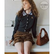 ビス(VIS)の【POLO BCS】VIS別注ミニケーブルノーカラーニットカーディガン