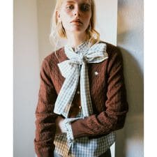 ビス(VIS)の【POLO BCS】VIS別注ミニケーブルノーカラーニットカーディガン