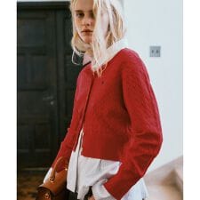 ビス(VIS)の【POLO BCS】VIS別注ミニケーブルノーカラーニットカーディガン