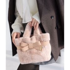 【2WAY】ファーリボントートバッグ