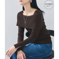 ビス(VIS)のオフショルダーモチモチリブニット