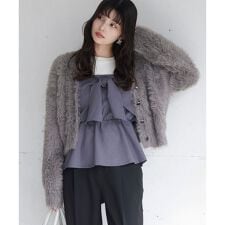 ラビットライクVネックカーディガン/イージーケア・WEB限定カラー