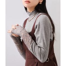 ビス(VIS)の袖クシュクシュハイネックテレコインナープルオーバー/静電気防止・イージーケア