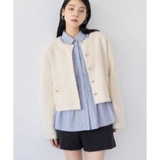 ビス(VIS)の接結ミニフェザーニットジャケットカーディガン/一部WEB限定カラー