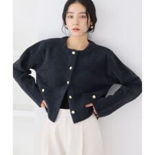 ビス(VIS)の接結ミニフェザーニットジャケットカーディガン/一部WEB限定カラー
