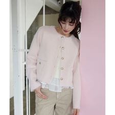 ビス(VIS)の接結ミニフェザーニットジャケットカーディガン/一部WEB限定カラー