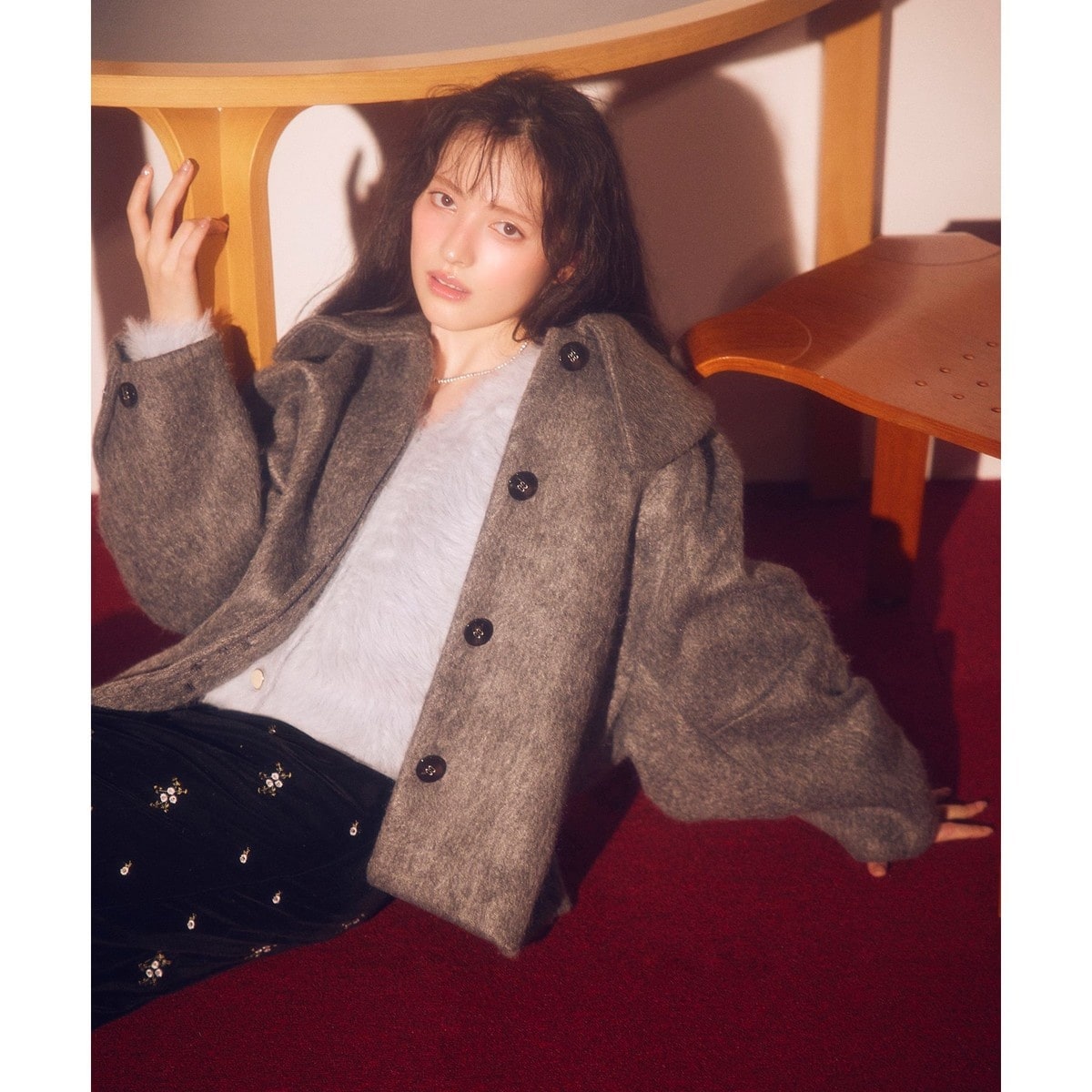 アウター総選挙1位】ビッグカラーモモンガシャギーショートコート