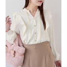 ビス(VIS)の【WEB限定】スキッパーフリルデザインブラウス