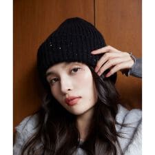 ビス(VIS)のスパンコールラメニット帽