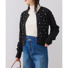ビス(VIS)のパールケーブルカーディガン