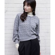 ビス(VIS)のパールケーブルカーディガン