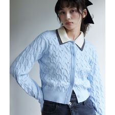 ビス(VIS)のパールケーブルカーディガン