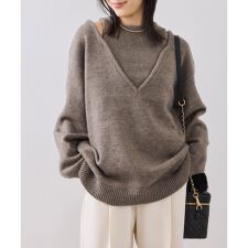 ビス(VIS)の【WEB限定】アンサンブル風Vネックニット