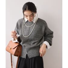 ビス(VIS)の【WEB限定】裾ジップニットプルオーバー