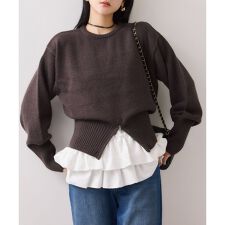 ビス(VIS)の【WEB限定】裾ジップニットプルオーバー