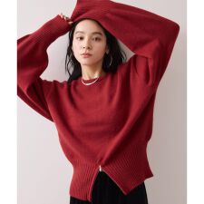 ビス(VIS)の【WEB限定】裾ジップニットプルオーバー