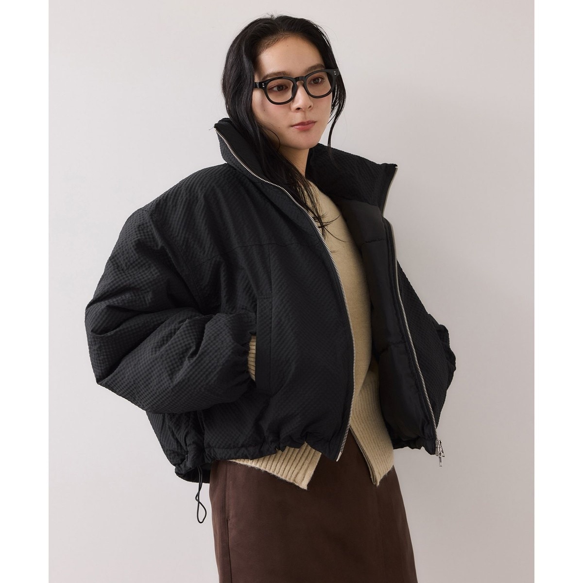 ビス（VIS）/【WEB限定】軽くてあたたかいパディングショートボリューム中綿ブルゾン WEB限定】軽くてあたたかいパディングショートボリューム中綿ブルゾン