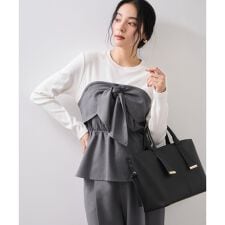 美easyウーリッシュリボンビスチェドッキングカットソープルオーバー/セットアップ対応・イージーケア