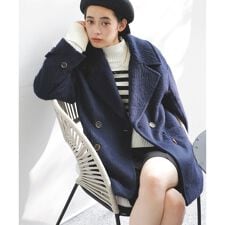 ビス(VIS)の【WEB限定】シャギーミディ丈Pコート