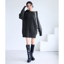 ビス(VIS)の肩リボンミニ丈ニットワンピース/2WAY