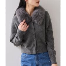 衿ファー取り外しカーディガン
