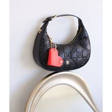 ハートチャーム付き2WAYキルトバッグ