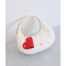 ハートチャーム付き2WAYキルトバッグ