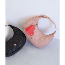 ハートチャーム付き2WAYキルトバッグ