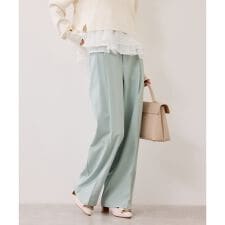 【美easy】コンフォートストレートワイドパンツ/イージーケア・UVケア・セットアップ対応