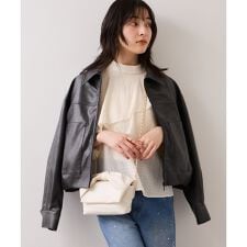 アウトポケット合皮ブルゾン