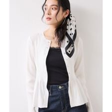 ペプラムニットカーディガン/イージーケア