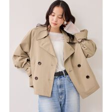 ショートトレンチコート/UVケア・撥水・花粉ガード