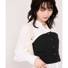 美easy前開きビスチェドッキングシャツ/イージーケア・接触冷感・セットアップ対応