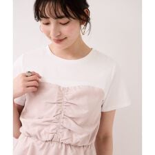 【WEB限定】美easyリネンライクシャーリングビスチェドッキングトップス/イージーケア・接触冷感