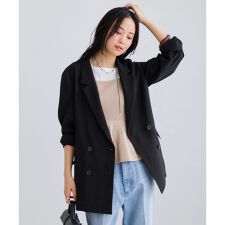 美easyリネンライクテーラードジャケット/イージーケア・接触冷感・セットアップ対応