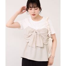 美easyリネンライクリボンビスチェトップス/イージーケア・接触冷感・セットアップ対応