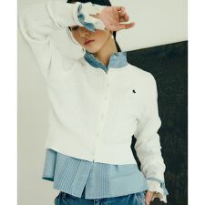 【POLO BCS】VIS別注ミニケーブルノーカラーカーディガン