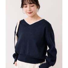 Vネックレースプルオーバー