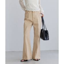 カラーフレアデニムパンツ