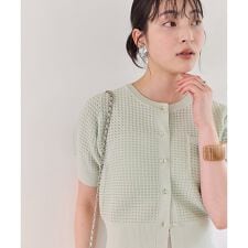 クルーネックコンパクトカーディガン/イージーケア