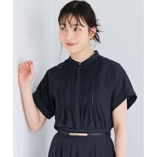 気流染めピコピンタック半袖ブラウス/イージーケア・接触冷感