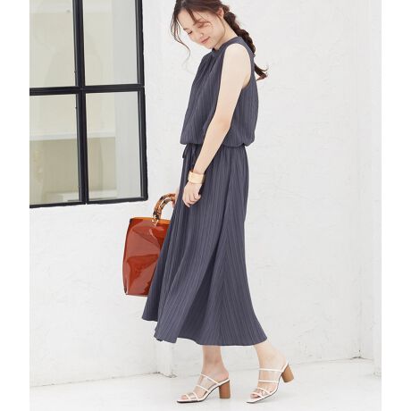 ハイネック楊柳ノースリーブワンピース ビス Vis Bve ファッション通販 マルイウェブチャネル
