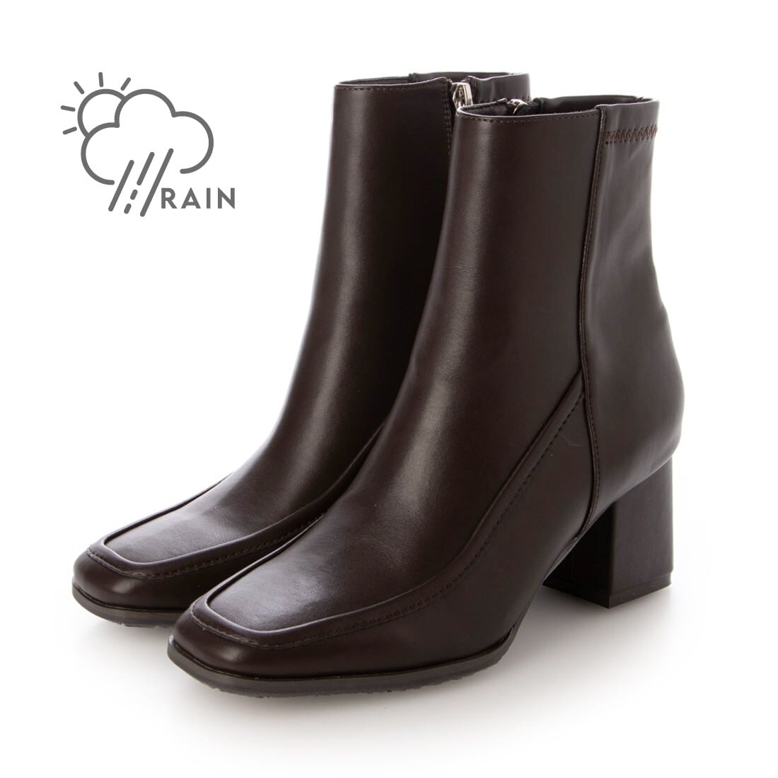 厚手クッション入り 歩きやすい 晴雨兼用 サイドゴアレインショート