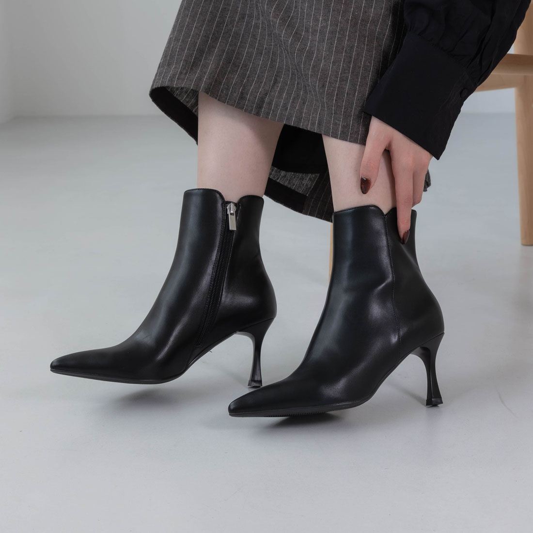 25秋冬新作】 【S-LLサイズ展開】ポインテッド7.5cmヒールショート