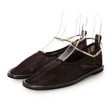 【26春夏新作】 【柔らかい】2WAYソフトチュールアンクルリングフラットパンプス JA5955