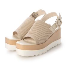 【26春夏新作】 【XS-LLサイズ展開・柔らかい】厚底スクエアニットサンダル JA5974